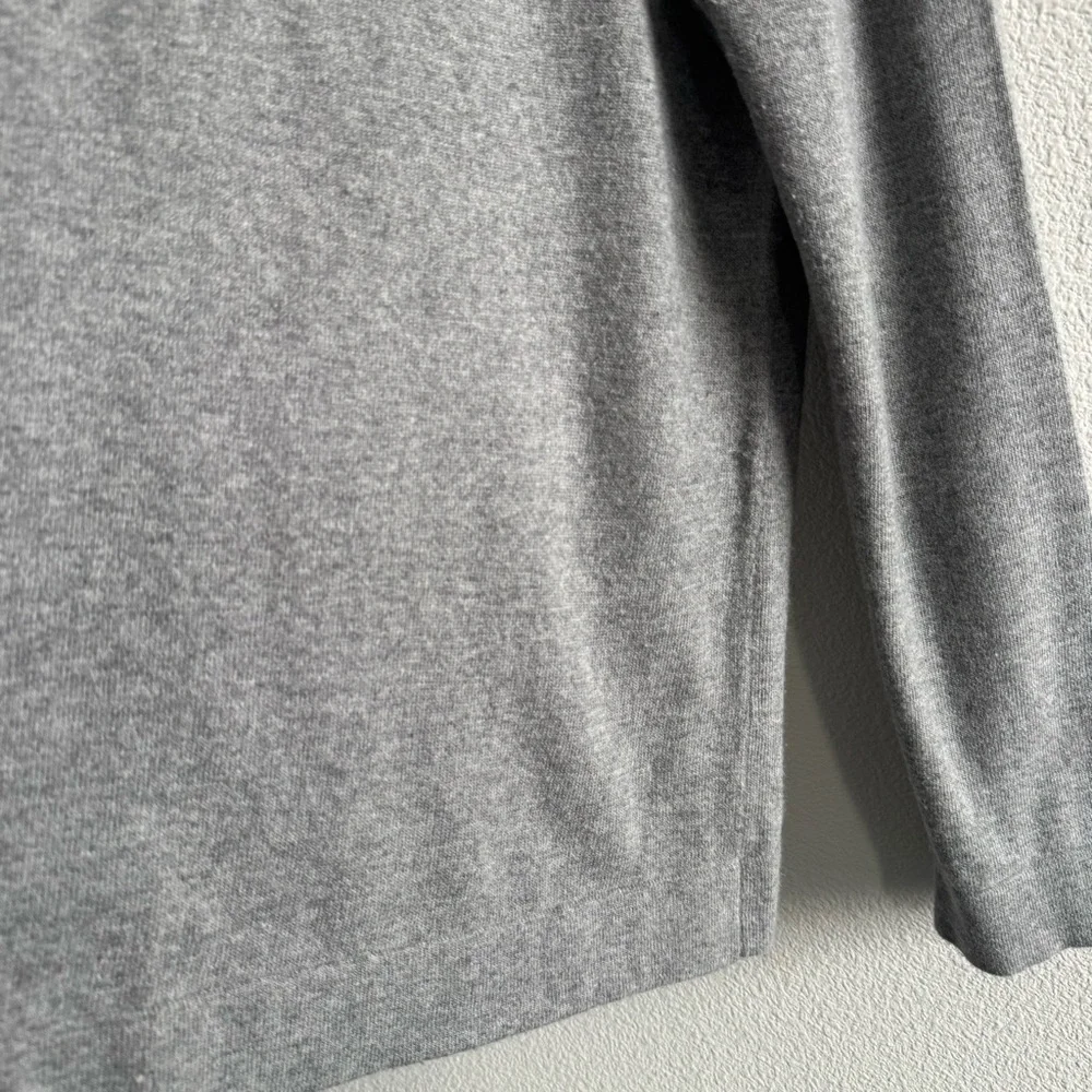 J. Crew Cotton-Wool Blend Teddie Sweater Grey Minimal Classic Fit Pullover